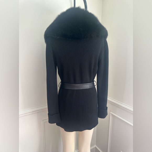 Lafayette 148 Leather, Merino wool, fox fur removable collar - Picture 3 of 9